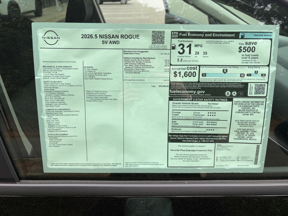 5N1BT3BB9TC813786 2026 Nissan Rogue SV