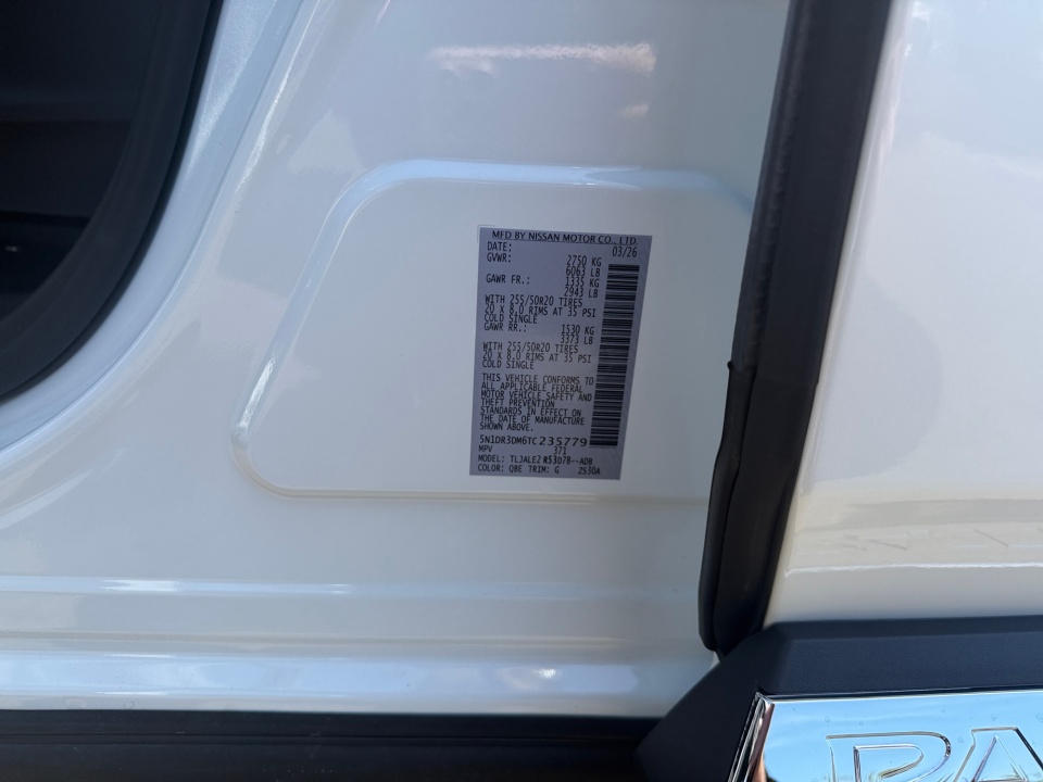 5N1DR3DM6TC235779 2026 Nissan Pathfinder Platinum