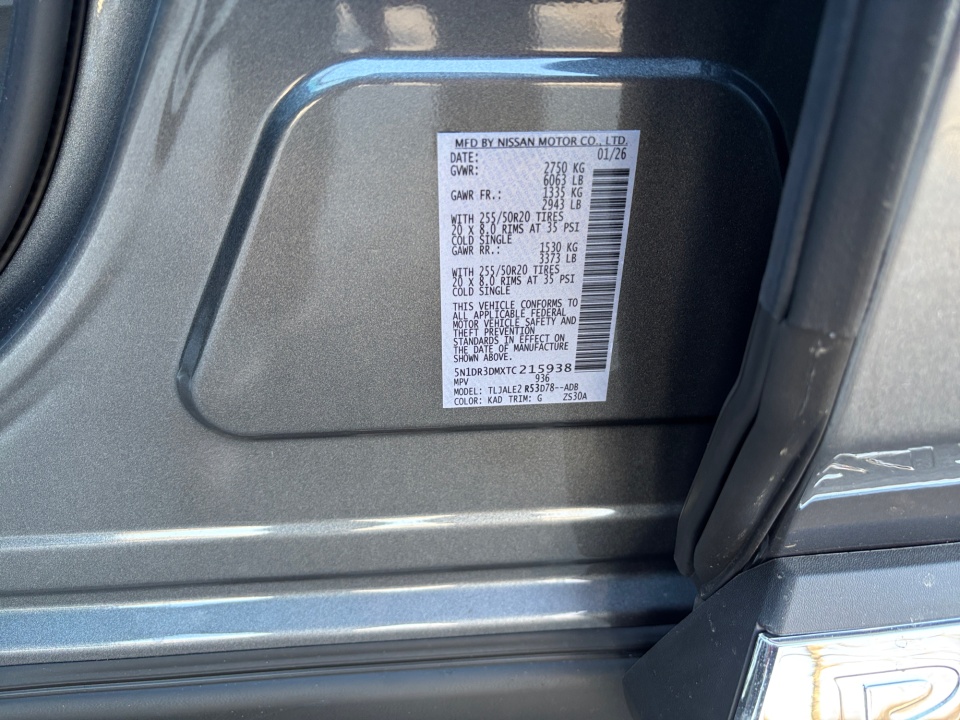 5N1DR3DMXTC215938 2026 Nissan Pathfinder Platinum