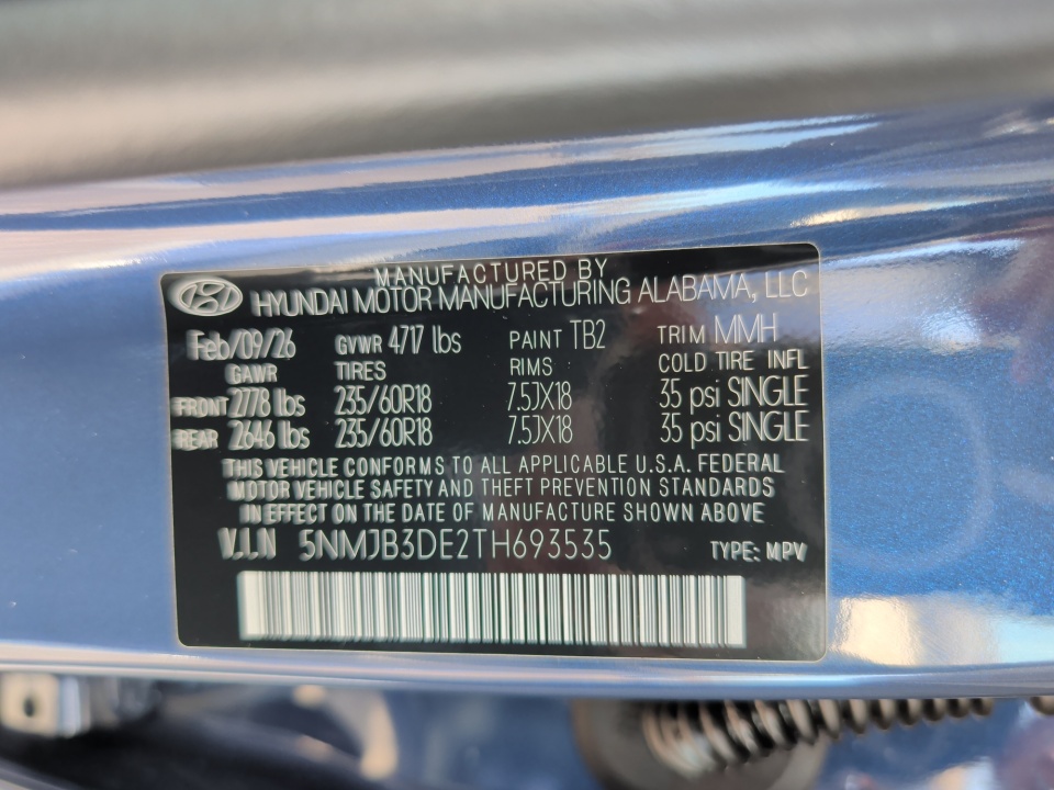 5NMJB3DE2TH693535 2026 Hyundai Tucson SEL
