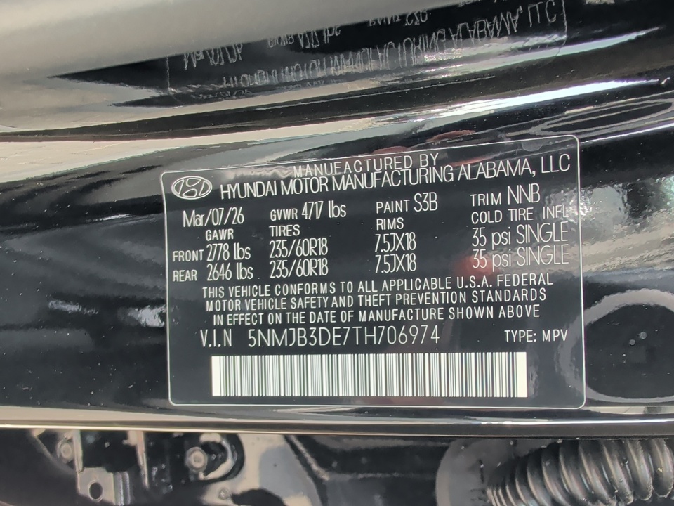 5NMJB3DE7TH706974 2026 Hyundai Tucson SEL