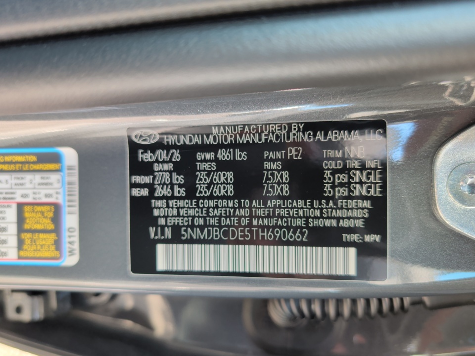 5NMJBCDE5TH690662 2026 Hyundai Tucson SEL