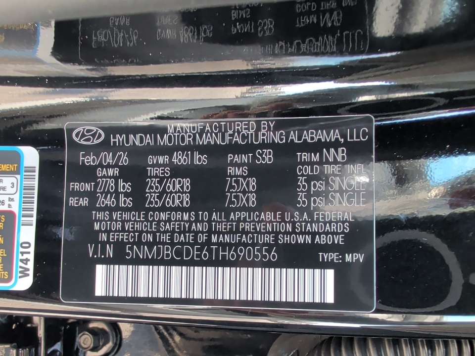 5NMJBCDE6TH690556 2026 Hyundai Tucson SEL