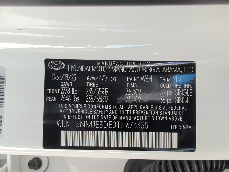 5NMJE3DE0TH673355 2026 Hyundai Tucson Limited