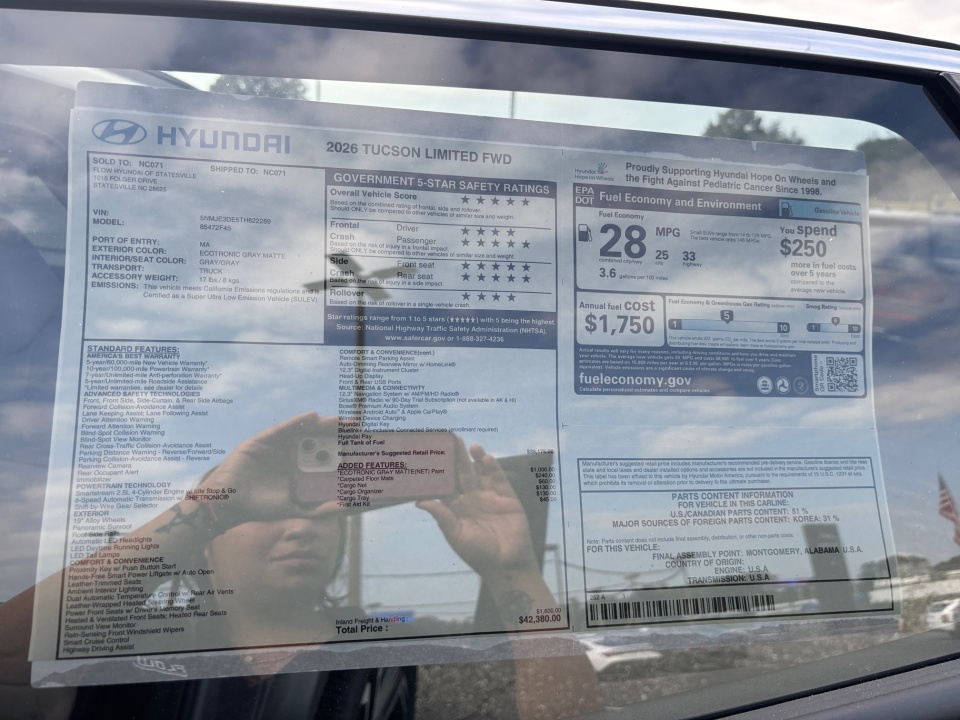 5NMJE3DE5TH622269 2026 Hyundai Tucson Limited