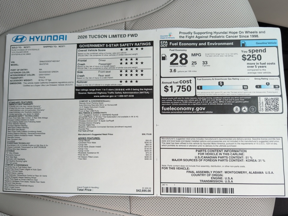 5NMJE3DE9TH631847 2026 Hyundai Tucson Limited