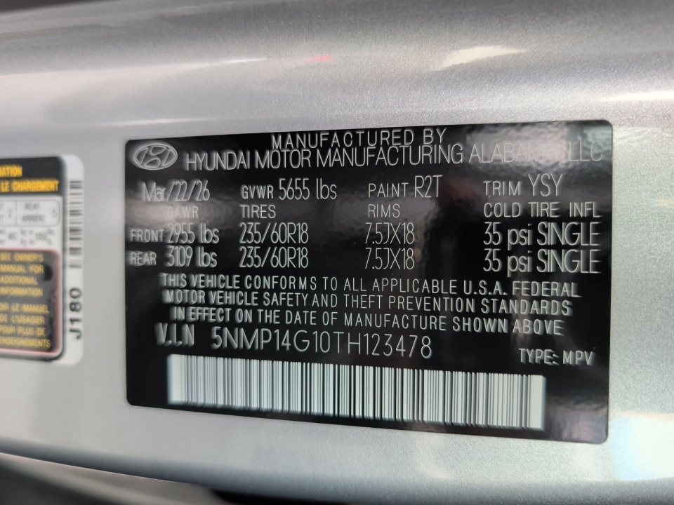 5NMP14G10TH123478 2026 Hyundai Santa Fe Hybrid SE