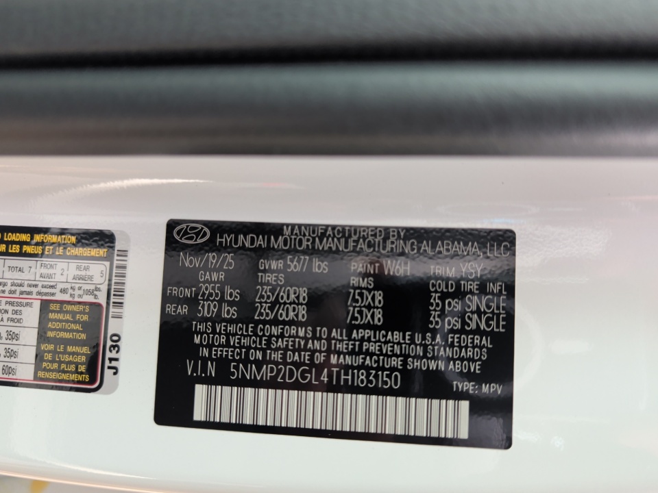 5NMP2DGL4TH183150 2026 Hyundai Santa Fe SEL