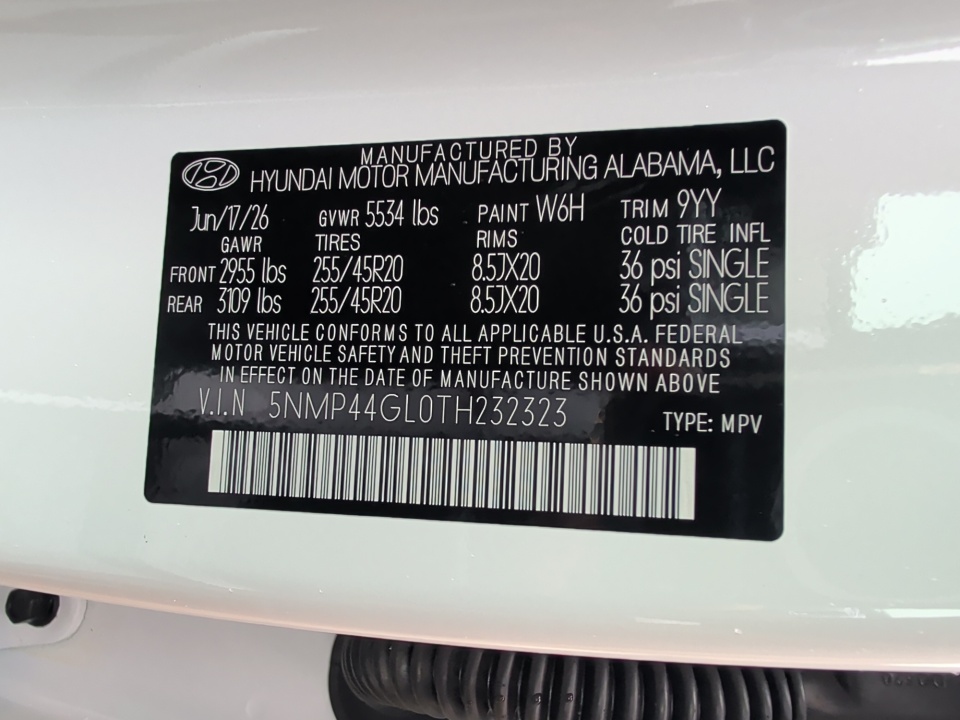 5NMP44GL0TH232323 2026 Hyundai Santa Fe Limited 6P