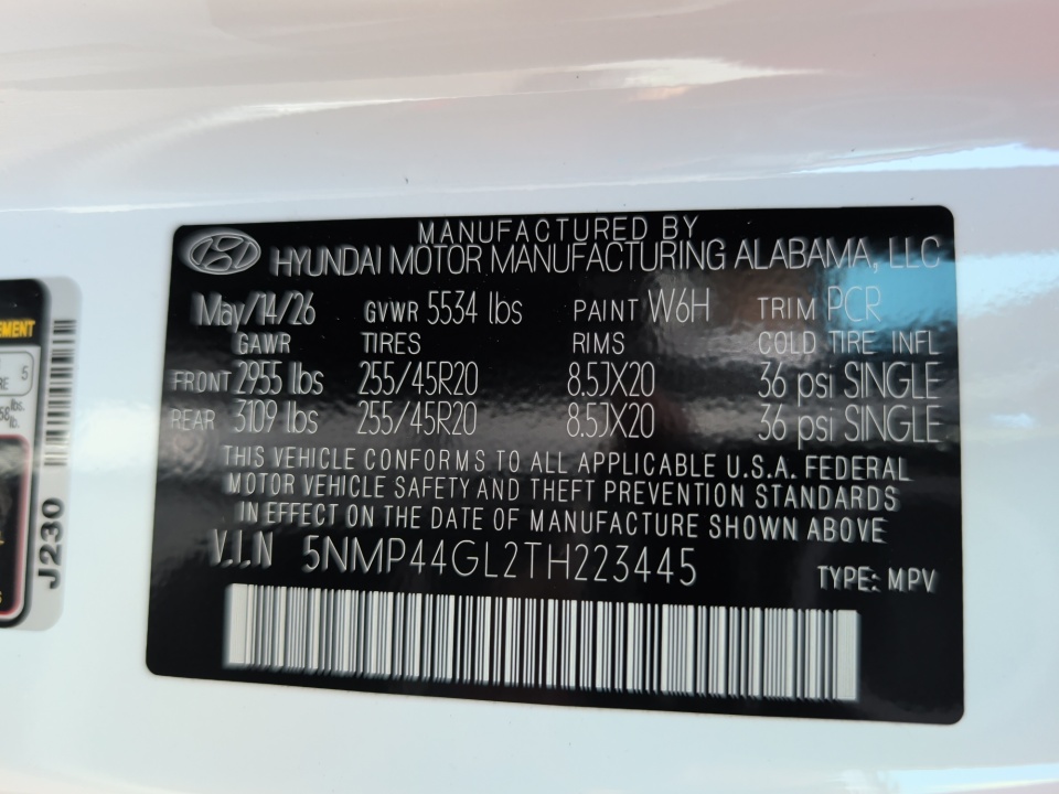 5NMP44GL2TH223445 2026 Hyundai Santa Fe Limited 7 Passenger