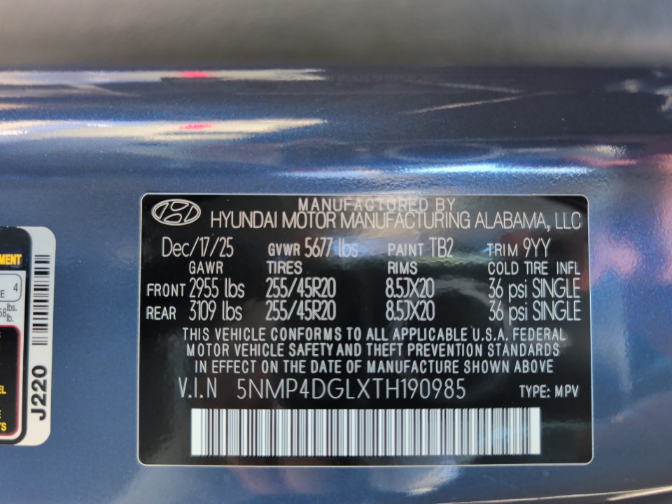 5NMP4DGLXTH190985 2026 Hyundai Santa Fe Limited