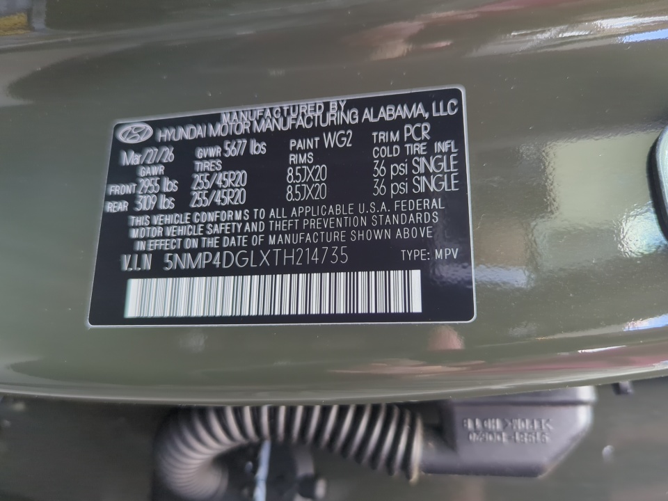 5NMP4DGLXTH214735 2026 Hyundai Santa Fe Limited 7P