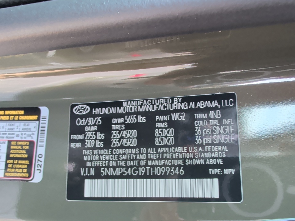 5NMP54G19TH099346 2026 Hyundai Santa Fe Hybrid Calligraphy