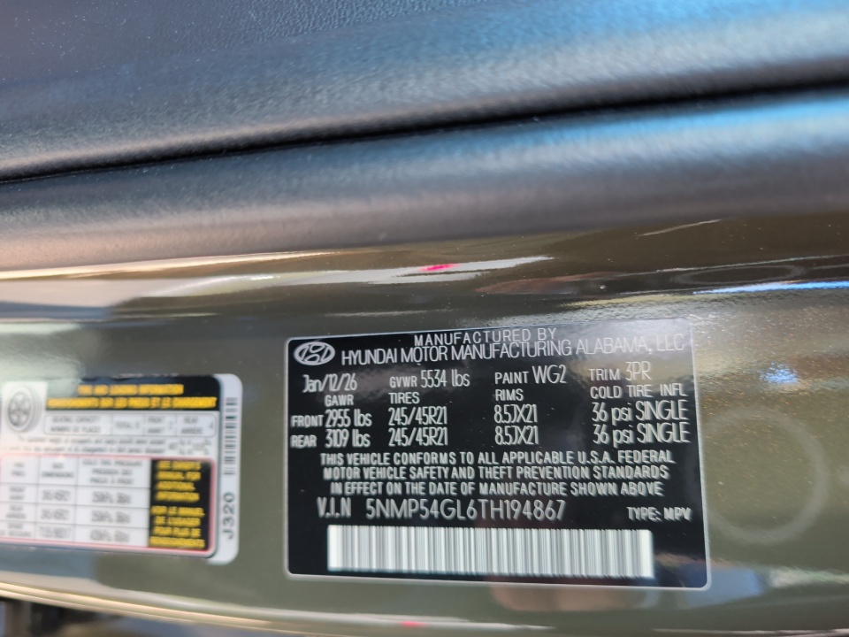 5NMP54GL6TH194867 2026 Hyundai Santa Fe Calligraphy