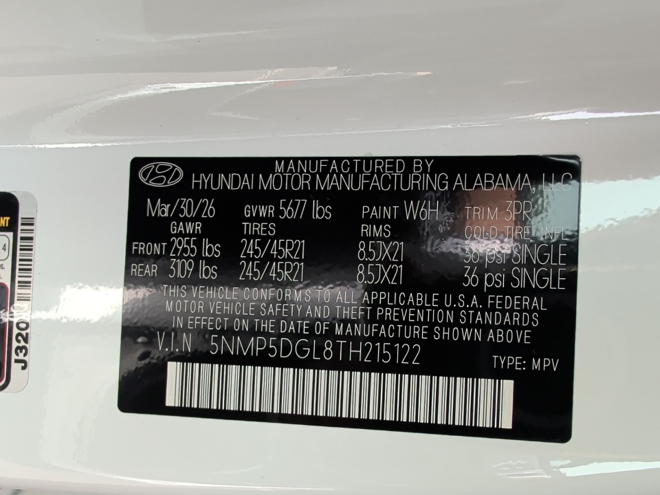 5NMP5DGL8TH215122 2026 Hyundai Santa Fe Calligraphy