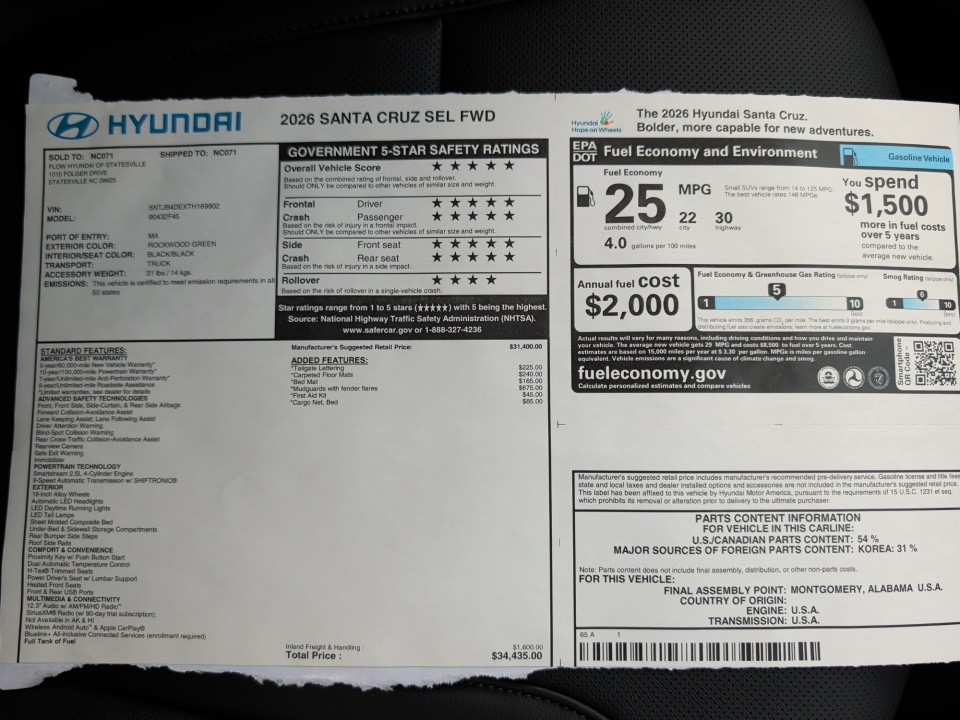 5NTJB4DEXTH169902 2026 Hyundai Santa Cruz SEL