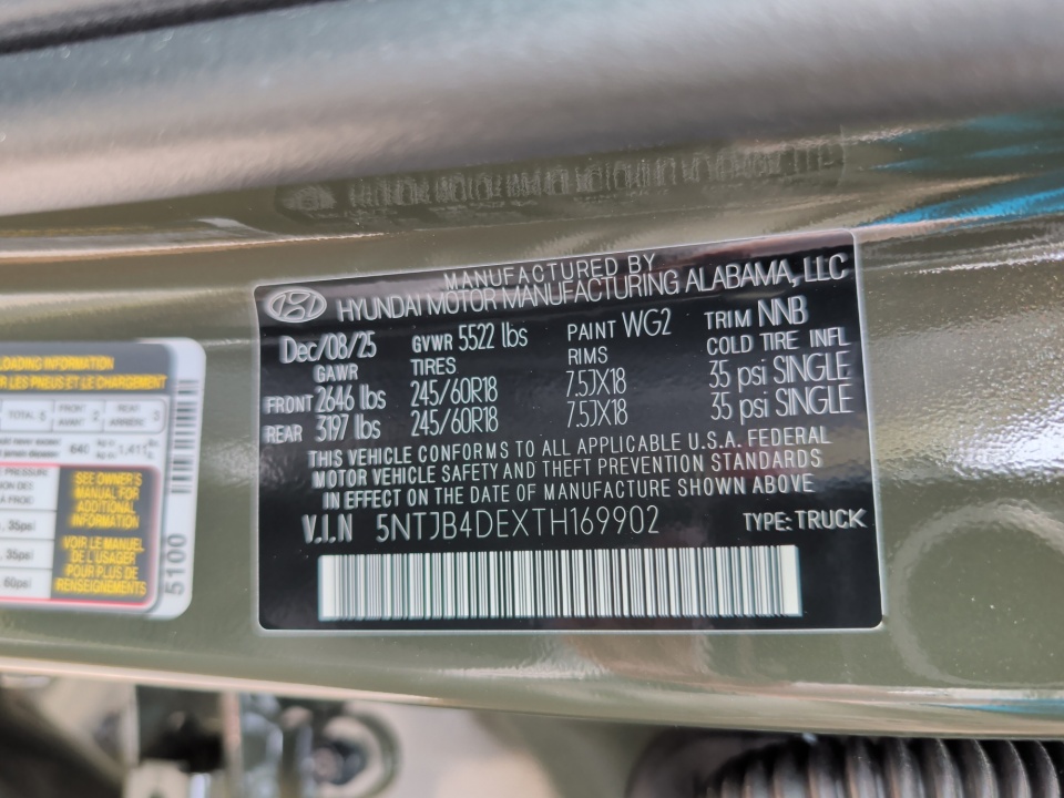 5NTJB4DEXTH169902 2026 Hyundai Santa Cruz SEL