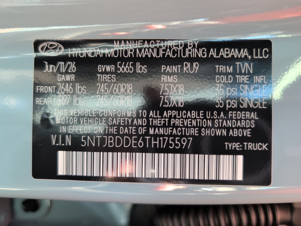 5NTJBDDE6TH175597 2026 Hyundai Santa Cruz SEL
