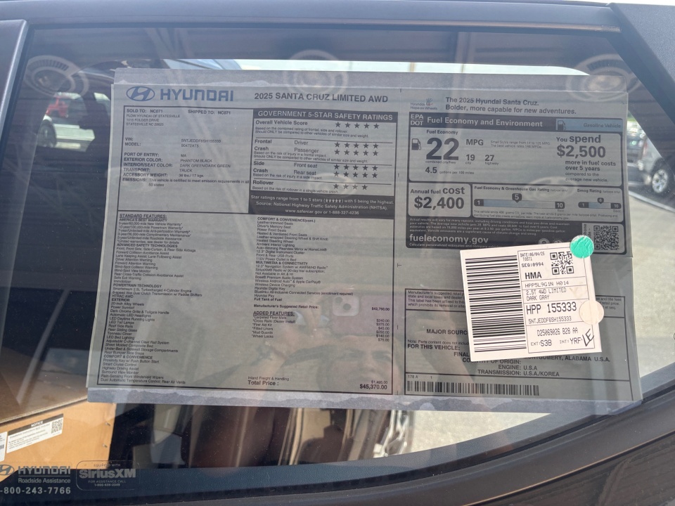 5NTJEDDF6SH155333 2025 Hyundai Santa Cruz Limited