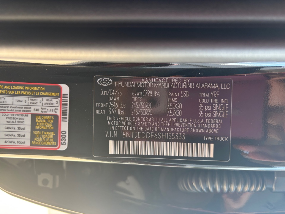 5NTJEDDF6SH155333 2025 Hyundai Santa Cruz Limited