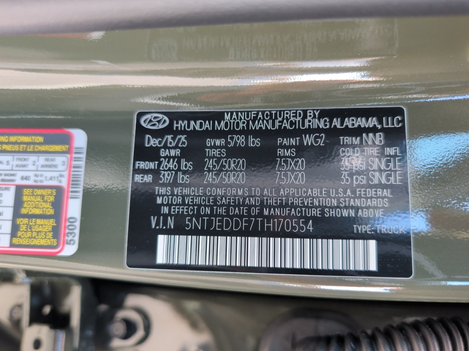 5NTJEDDF7TH170554 2026 Hyundai Santa Cruz Limited