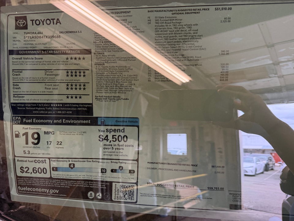 5TFLA5DB4TX399686 2026 Toyota Tundra SR5 CrewMax 5.5' Bed