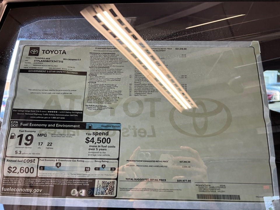 5TFLA5DB6TX347315 2026 Toyota Tundra SR5 CrewMax 5.5' Bed