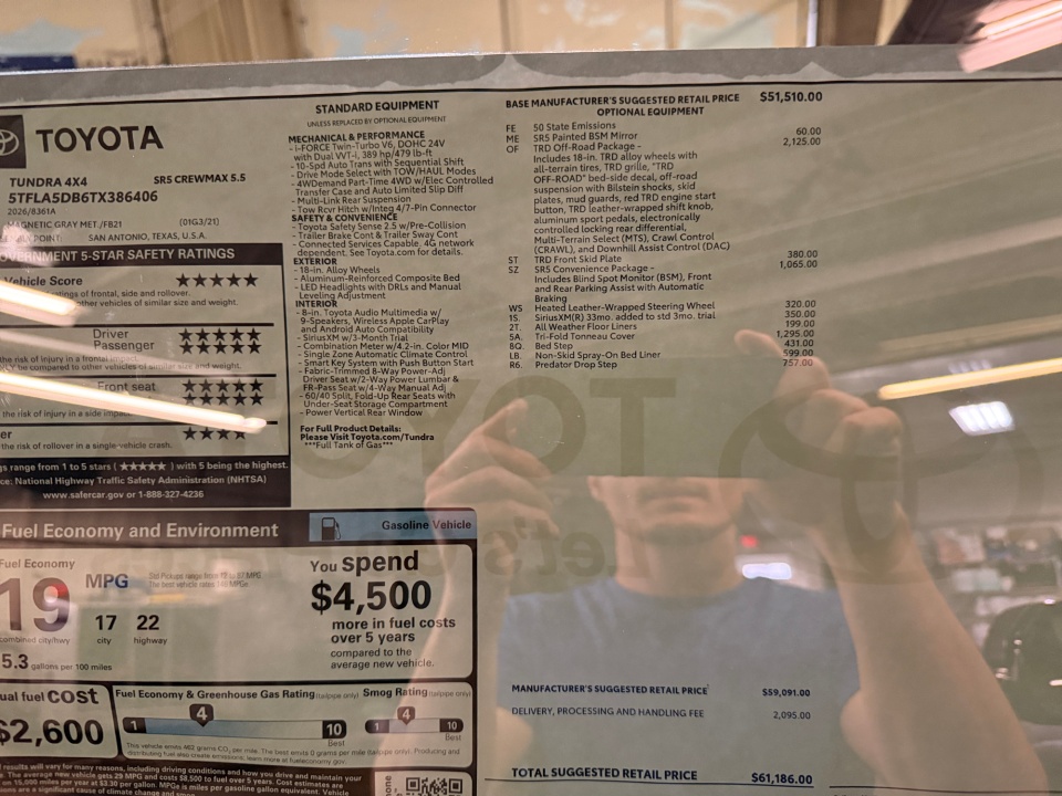 5TFLA5DB6TX386406 2026 Toyota Tundra SR5 CrewMax 5.5' Bed