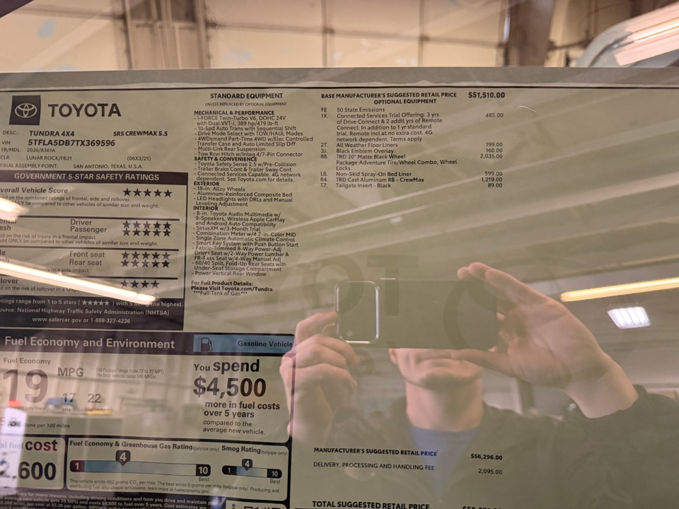 5TFLA5DB7TX369596 2026 Toyota Tundra SR5 CrewMax 5.5' Bed