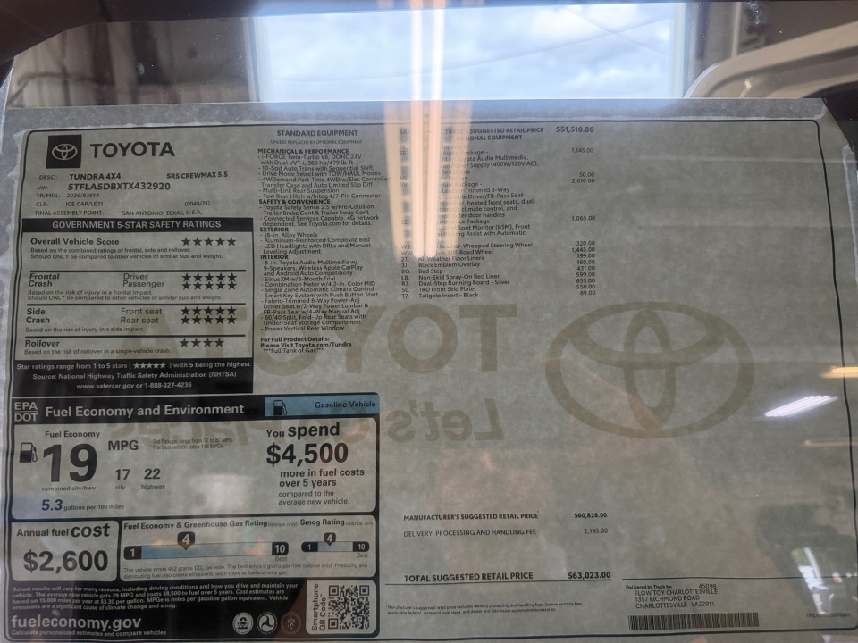 5TFLA5DBXTX432920 2026 Toyota Tundra SR5