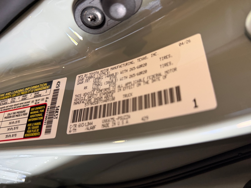 5TFMA5DB7TX409180 2026 Toyota Tundra 1794 Edition CrewMax 5.5' Bed