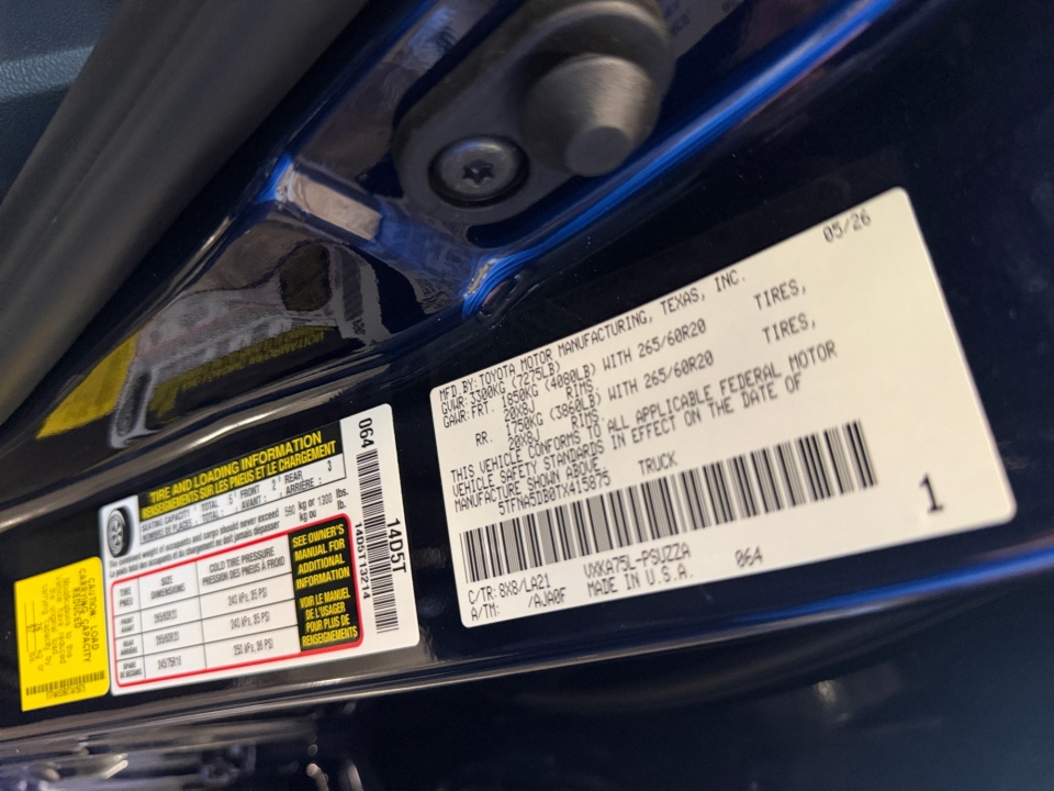 5TFNA5DB0TX415875 2026 Toyota Tundra Platinum CrewMax 5.5' Bed