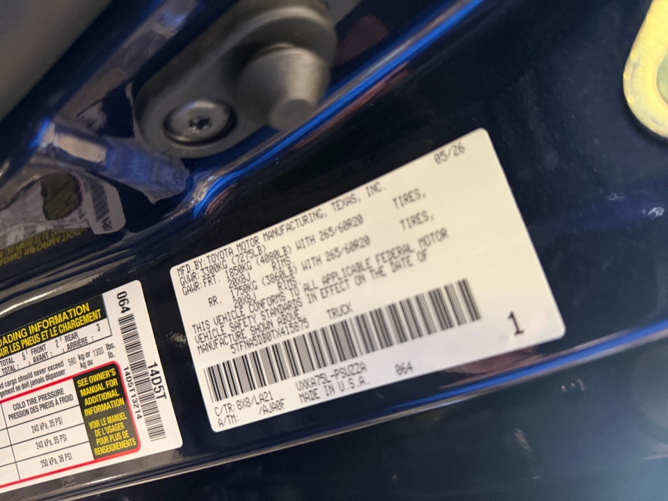 5TFNA5DB0TX415875 2026 Toyota Tundra Platinum CrewMax 5.5' Bed