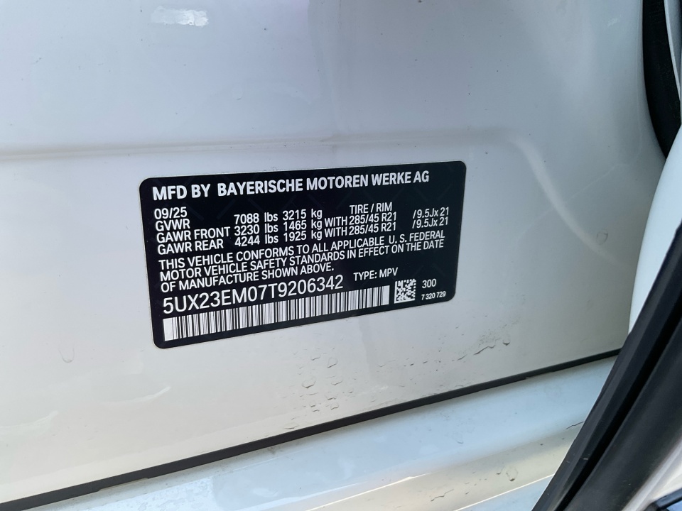 5UX23EM07T9206342 2026 BMW X7 xDrive40i