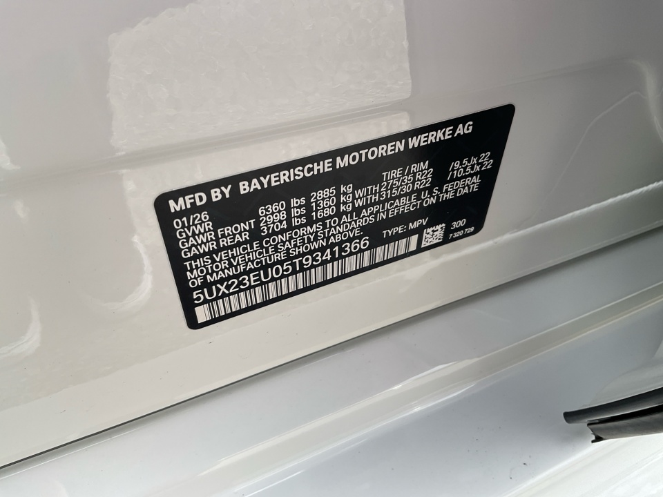 5UX23EU05T9341366 2026 BMW X5 xDrive40i