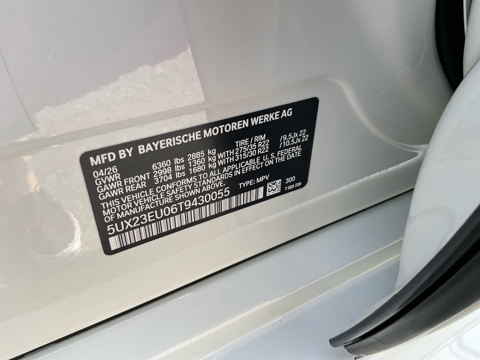 5UX23EU06T9430055 2026 BMW X5 xDrive40i