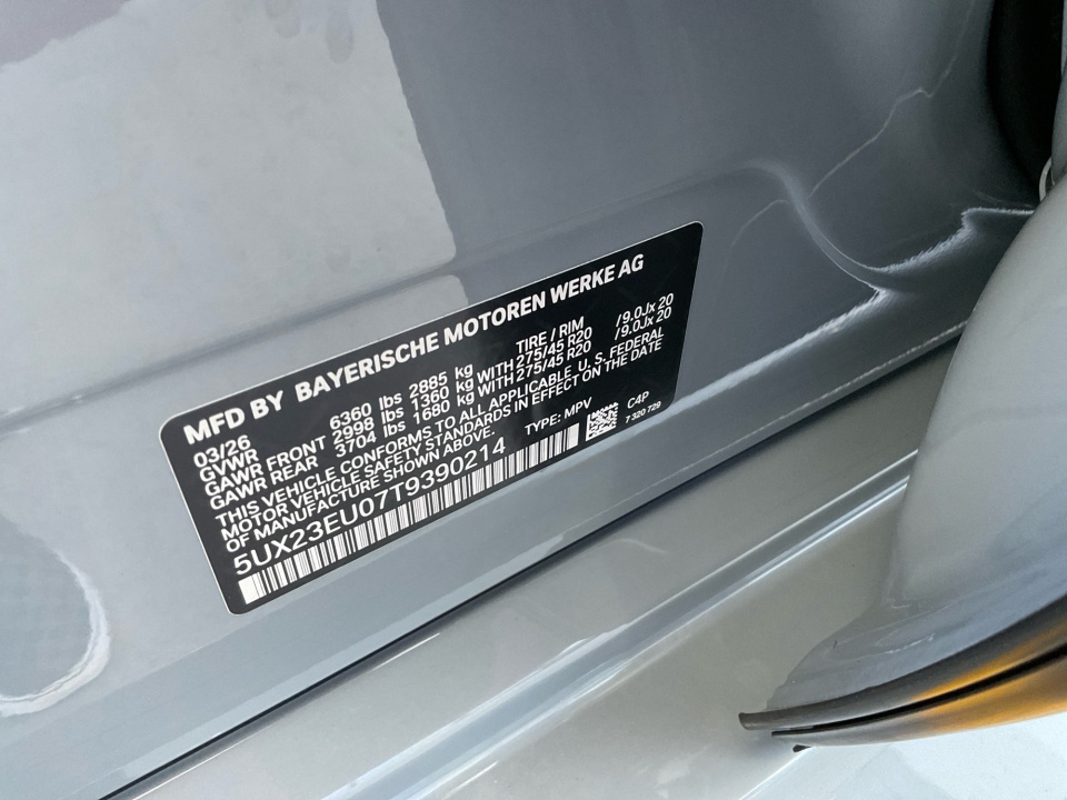 5UX23EU07T9390214 2026 BMW X5 xDrive40i