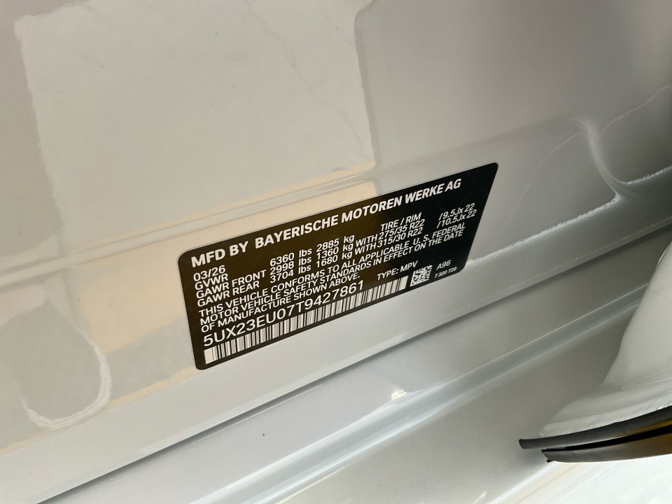 5UX23EU07T9427861 2026 BMW X5 xDrive40i