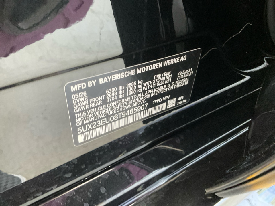 5UX23EU08T9465907 2026 BMW X5 xDrive40i