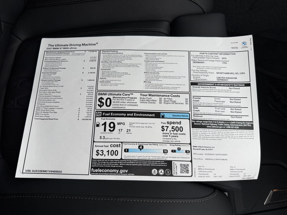5UX33EM01V9469952 2027 BMW X7 M60i