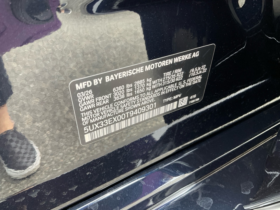 5UX33EX00T9409301 2026 BMW X6 xDrive40i