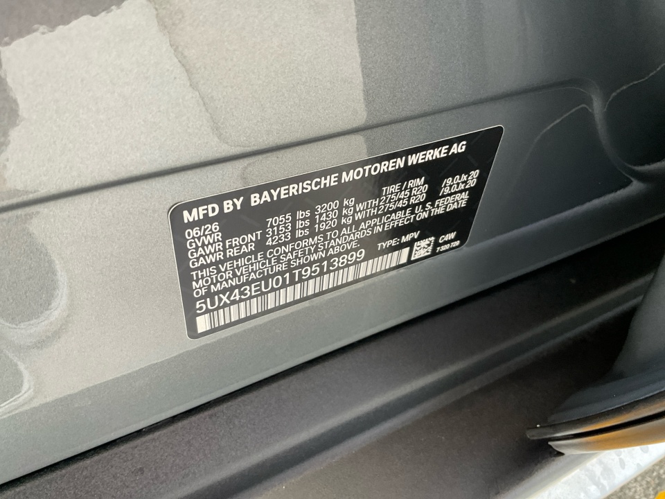 5UX43EU01T9513899 2026 BMW X5 PHEV xDrive50e