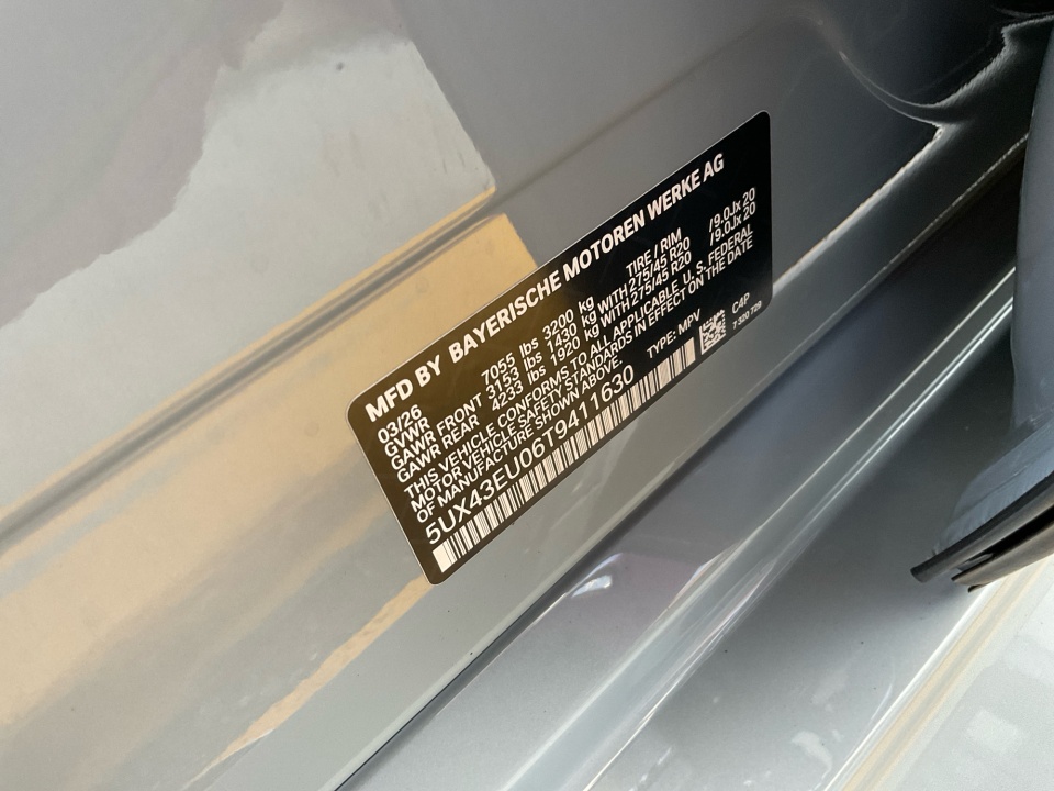 5UX43EU06T9411630 2026 BMW X5 PHEV xDrive50e