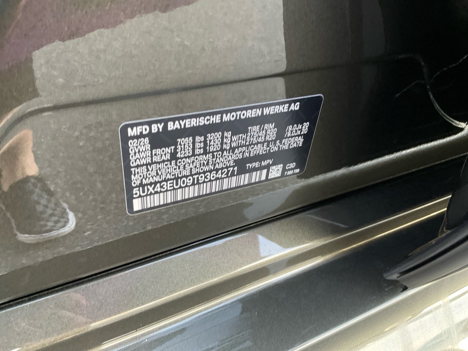 5UX43EU09T9364271 2026 BMW X5 PHEV xDrive50e