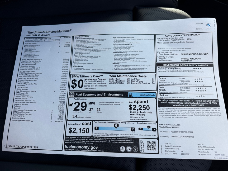 5UX53GP00T9171258 2026 BMW X3 30 xDrive