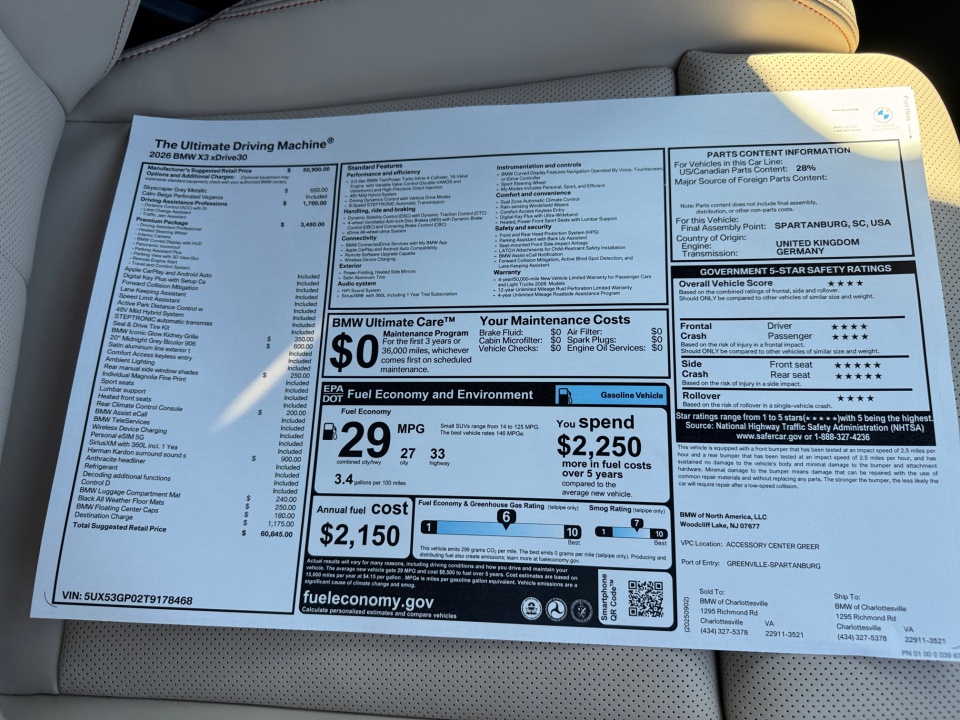 5UX53GP02T9178468 2026 BMW X3 30 xDrive