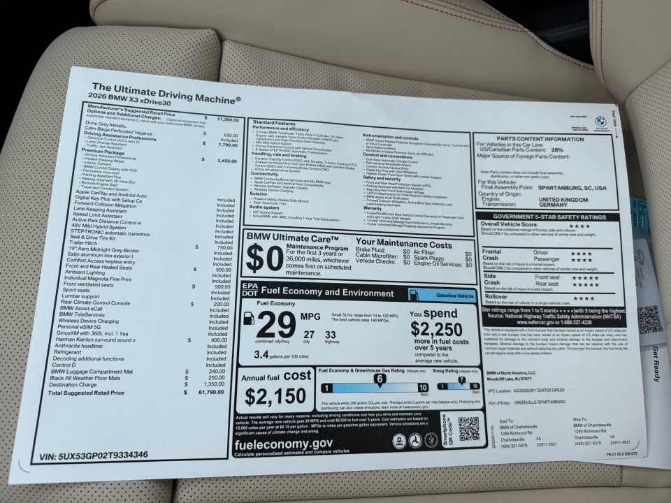 5UX53GP02T9334346 2026 BMW X3 30 xDrive