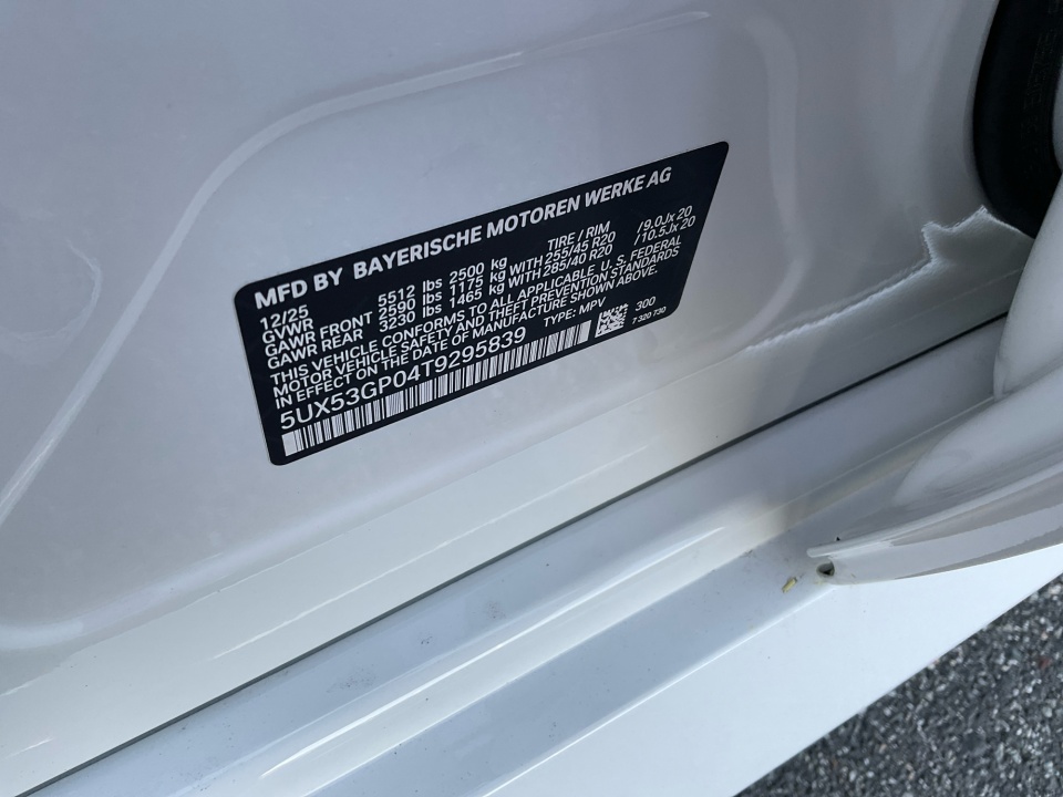 5UX53GP04T9295839 2026 BMW X3 30 xDrive