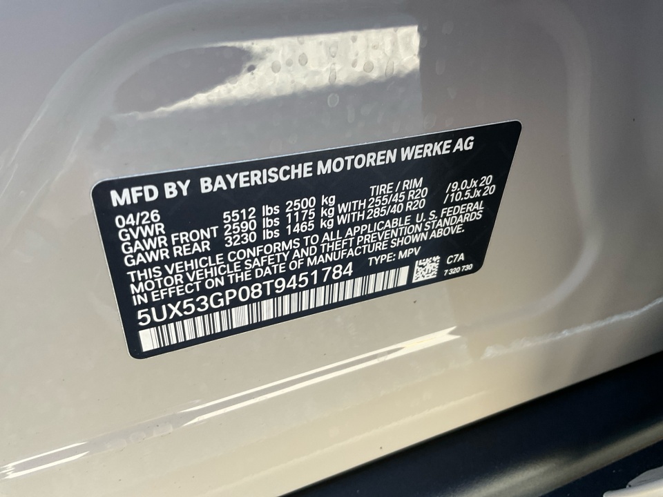 5UX53GP08T9451784 2026 BMW X3 30 xDrive