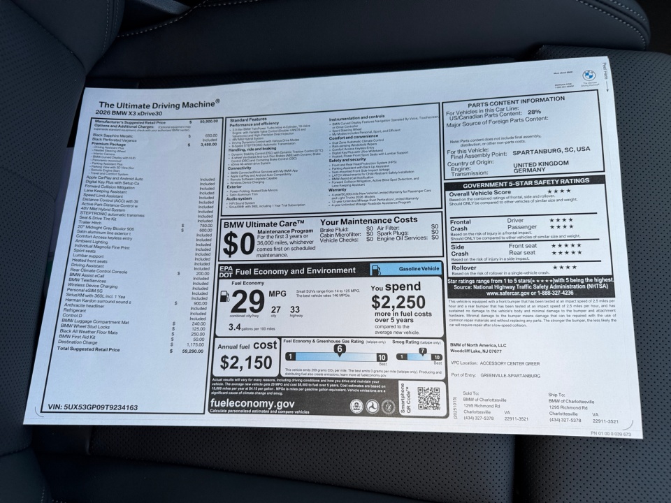 5UX53GP09T9234163 2026 BMW X3 30 xDrive